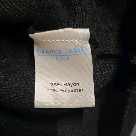 Draper James Black Long Sleeve Dress with Sheer Neckline - Picture 9 of 9